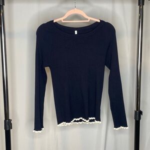 Icon Apparel Navy Ribbed Sweater